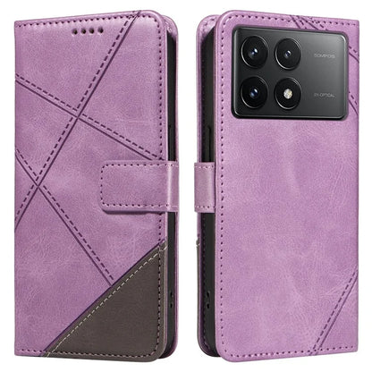 For Xiaomi Poco F6 Pro 5G / Redmi K70 5G / K70 Pro 5G Case Line Spliced PU Leather Phone Cover
