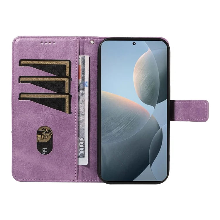 For Xiaomi Poco F6 Pro 5G / Redmi K70 5G / K70 Pro 5G Case Line Spliced PU Leather Phone Cover