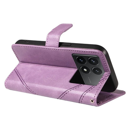 For Xiaomi Poco F6 Pro 5G / Redmi K70 5G / K70 Pro 5G Case Line Spliced PU Leather Phone Cover