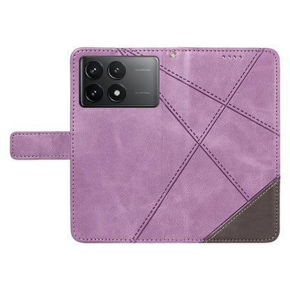 For Xiaomi Poco F6 Pro 5G / Redmi K70 5G / K70 Pro 5G Case Line Spliced PU Leather Phone Cover