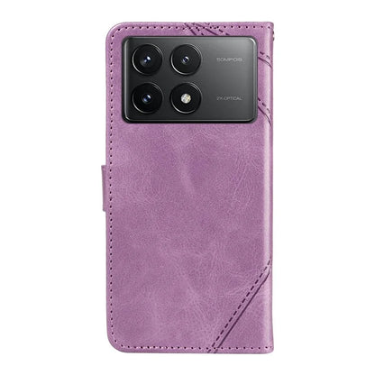 For Xiaomi Poco F6 Pro 5G / Redmi K70 5G / K70 Pro 5G Case Line Spliced PU Leather Phone Cover