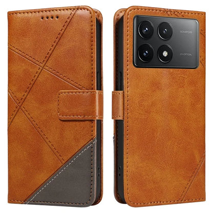For Xiaomi Poco F6 Pro 5G / Redmi K70 5G / K70 Pro 5G Case Line Spliced PU Leather Phone Cover