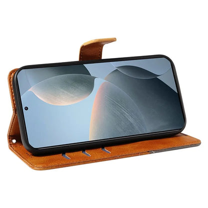 For Xiaomi Poco F6 Pro 5G / Redmi K70 5G / K70 Pro 5G Case Line Spliced PU Leather Phone Cover
