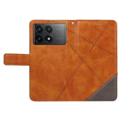 For Xiaomi Poco F6 Pro 5G / Redmi K70 5G / K70 Pro 5G Case Line Spliced PU Leather Phone Cover