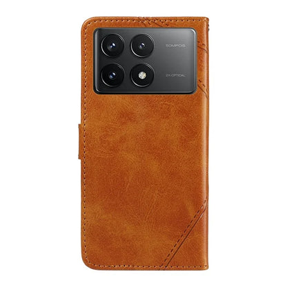 For Xiaomi Poco F6 Pro 5G / Redmi K70 5G / K70 Pro 5G Case Line Spliced PU Leather Phone Cover