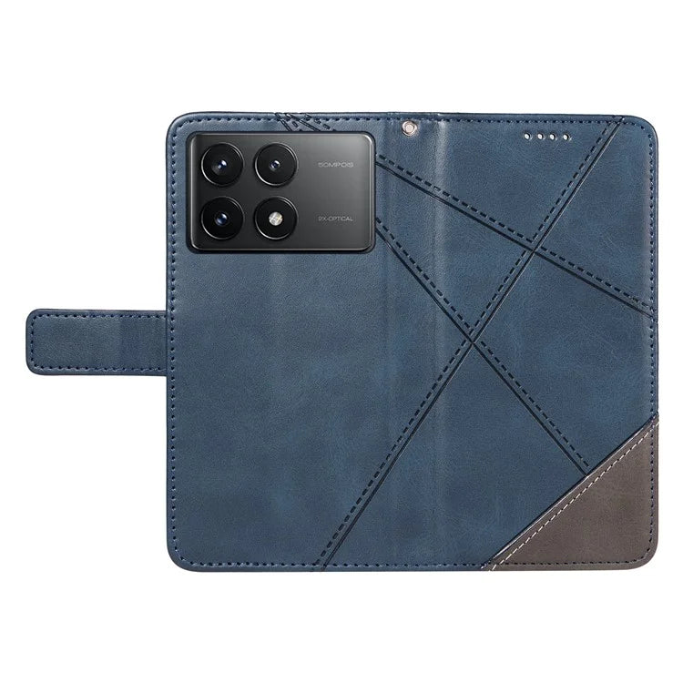 For Xiaomi Poco F6 Pro 5G / Redmi K70 5G / K70 Pro 5G Case Line Spliced PU Leather Phone Cover