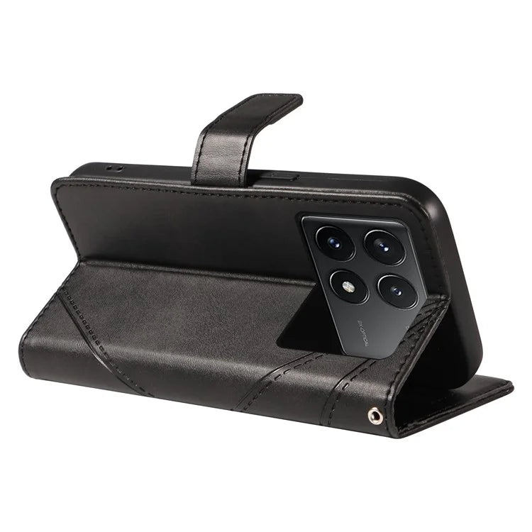 For Xiaomi Poco F6 Pro 5G / Redmi K70 5G / K70 Pro 5G Case Line Spliced PU Leather Phone Cover