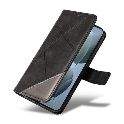 For Xiaomi Poco F6 Pro 5G / Redmi K70 5G / K70 Pro 5G Case Line Spliced PU Leather Phone Cover