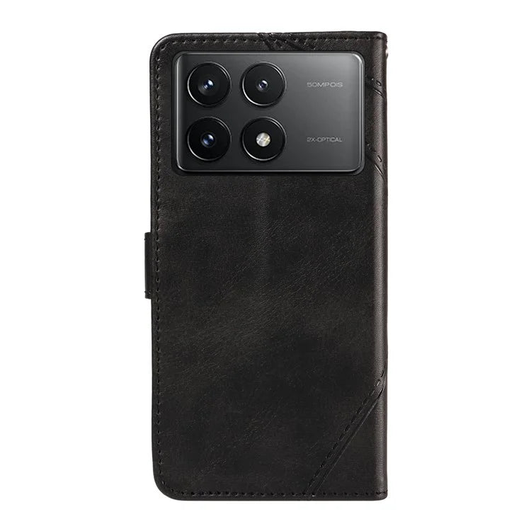 For Xiaomi Poco F6 Pro 5G / Redmi K70 5G / K70 Pro 5G Case Line Spliced PU Leather Phone Cover