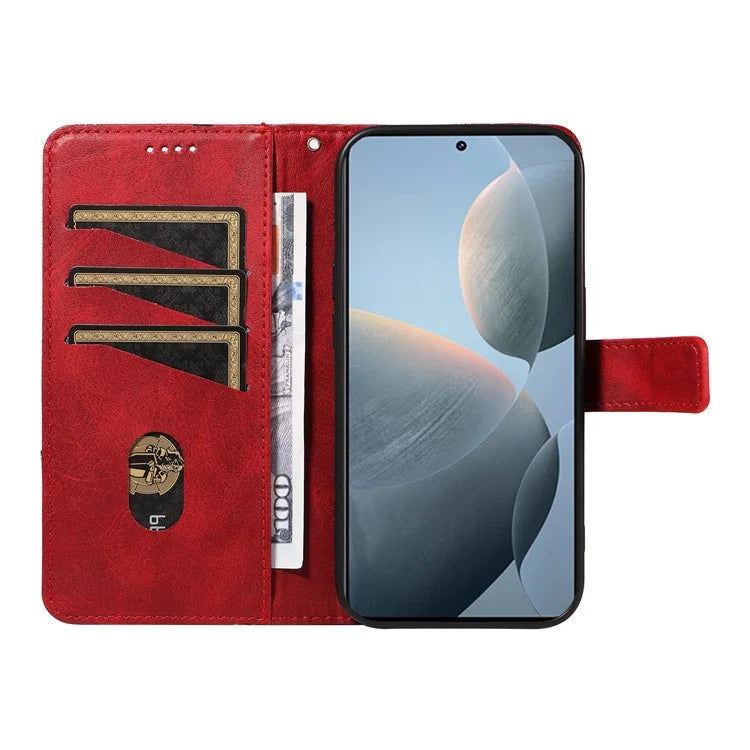 For Xiaomi Poco F6 Pro 5G / Redmi K70 5G / K70 Pro 5G Case Line Spliced PU Leather Phone Cover