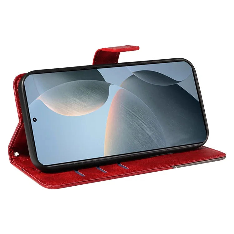 For Xiaomi Poco F6 Pro 5G / Redmi K70 5G / K70 Pro 5G Case Line Spliced PU Leather Phone Cover
