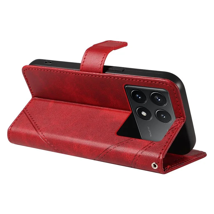 For Xiaomi Poco F6 Pro 5G / Redmi K70 5G / K70 Pro 5G Case Line Spliced PU Leather Phone Cover