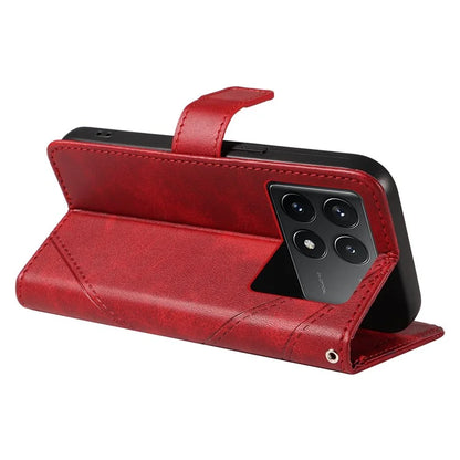 For Xiaomi Poco F6 Pro 5G / Redmi K70 5G / K70 Pro 5G Case Line Spliced PU Leather Phone Cover