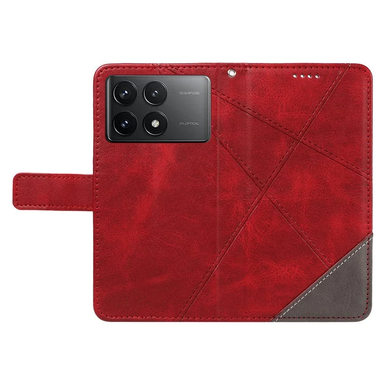 For Xiaomi Poco F6 Pro 5G / Redmi K70 5G / K70 Pro 5G Case Line Spliced PU Leather Phone Cover