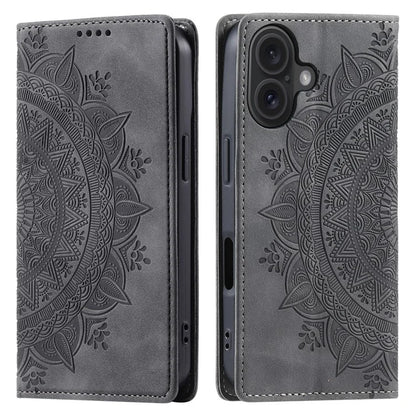 Style-010 For iPhone 16 Case Magnetic Closing Leather Phone Cover Pattern Imprinted
