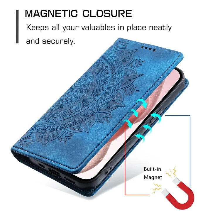 Style-010 For iPhone 16 Case Magnetic Closing Leather Phone Cover Pattern Imprinted