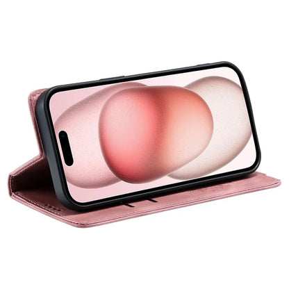 Style-010 For iPhone 16 Case Magnetic Closing Leather Phone Cover Pattern Imprinted