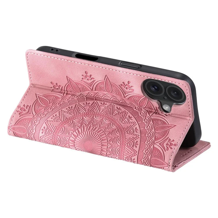 Style-010 For iPhone 16 Case Magnetic Closing Leather Phone Cover Pattern Imprinted