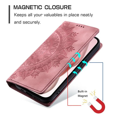 Style-010 For iPhone 16 Case Magnetic Closing Leather Phone Cover Pattern Imprinted
