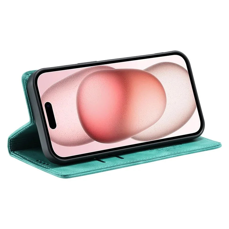 Style-010 For iPhone 16 Case Magnetic Closing Leather Phone Cover Pattern Imprinted