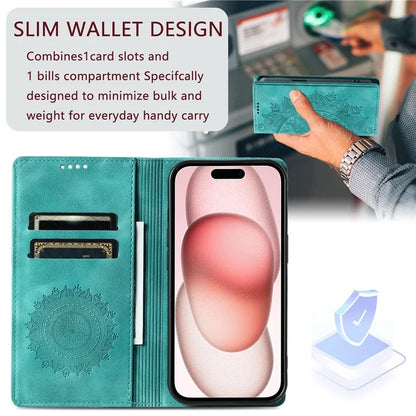 Style-010 For iPhone 16 Case Magnetic Closing Leather Phone Cover Pattern Imprinted