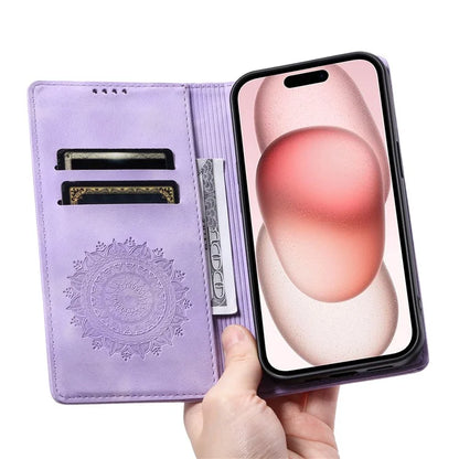 Style-010 For iPhone 16 Case Magnetic Closing Leather Phone Cover Pattern Imprinted