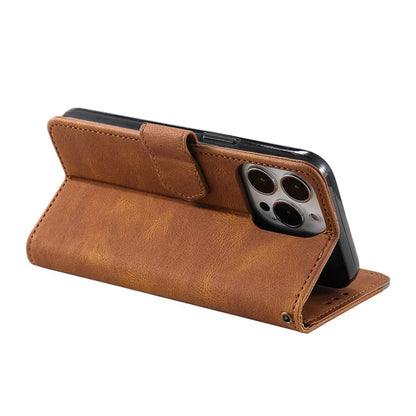 For iPhone 16 Pro Case Leather Flip Phone Cover Splicing Stitching