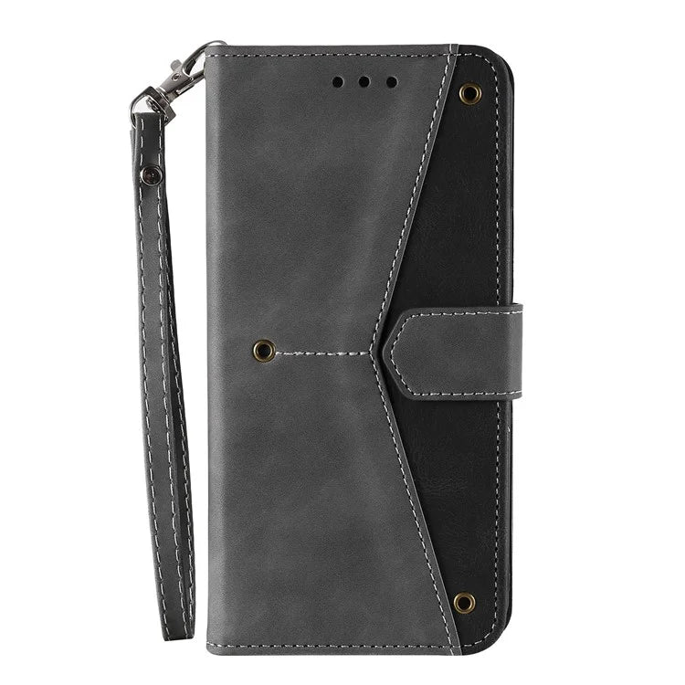 For iPhone 16 Pro Case Leather Flip Phone Cover Splicing Stitching