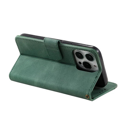 For iPhone 16 Pro Case Leather Flip Phone Cover Splicing Stitching