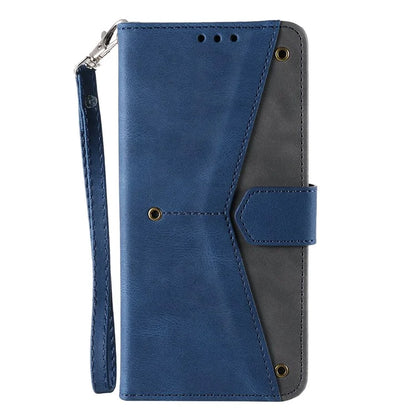 For iPhone 16 Pro Case Leather Flip Phone Cover Splicing Stitching