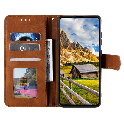 For iPhone 16 Protective Case Splicing Stitching Leather Flip Phone Cover