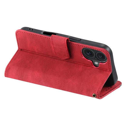 For iPhone 16 Protective Case Splicing Stitching Leather Flip Phone Cover