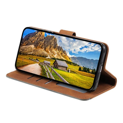 For iPhone 16 Plus Case Splicing Stitching Leather Wallet Phone Cover