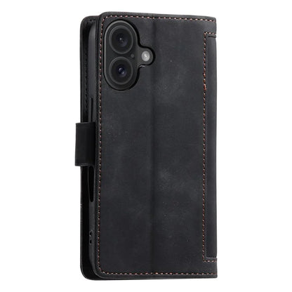 For iPhone 16 Plus Case Full Protection Vintage Splicing Leather Phone Cover