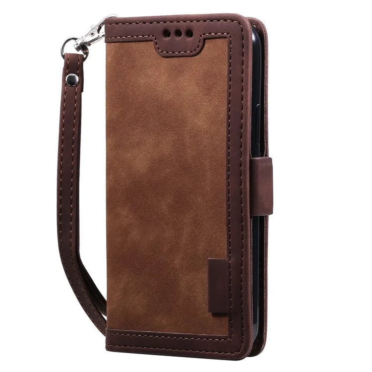 For iPhone 16 Plus Case Full Protection Vintage Splicing Leather Phone Cover