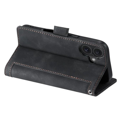 For iPhone 16 Case Vintage Splicing Shockproof Leather Phone Cover