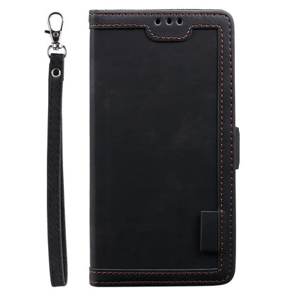 For iPhone 16 Case Vintage Splicing Shockproof Leather Phone Cover