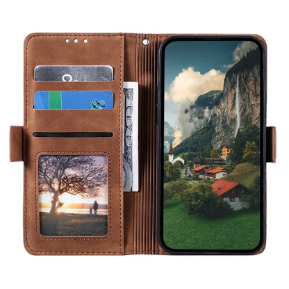 For iPhone 16 Case Vintage Splicing Shockproof Leather Phone Cover