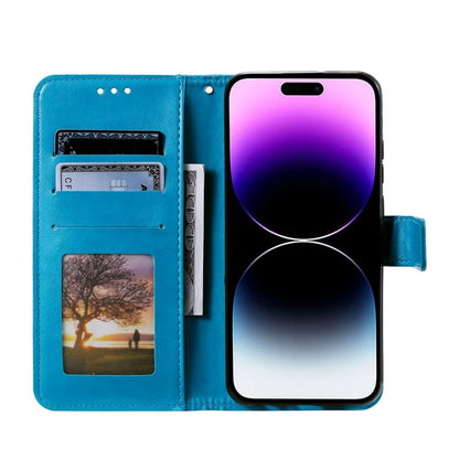 For iPhone 16 Plus Wallet Case Imprinted Totem PU Leather Stand Phone Cover