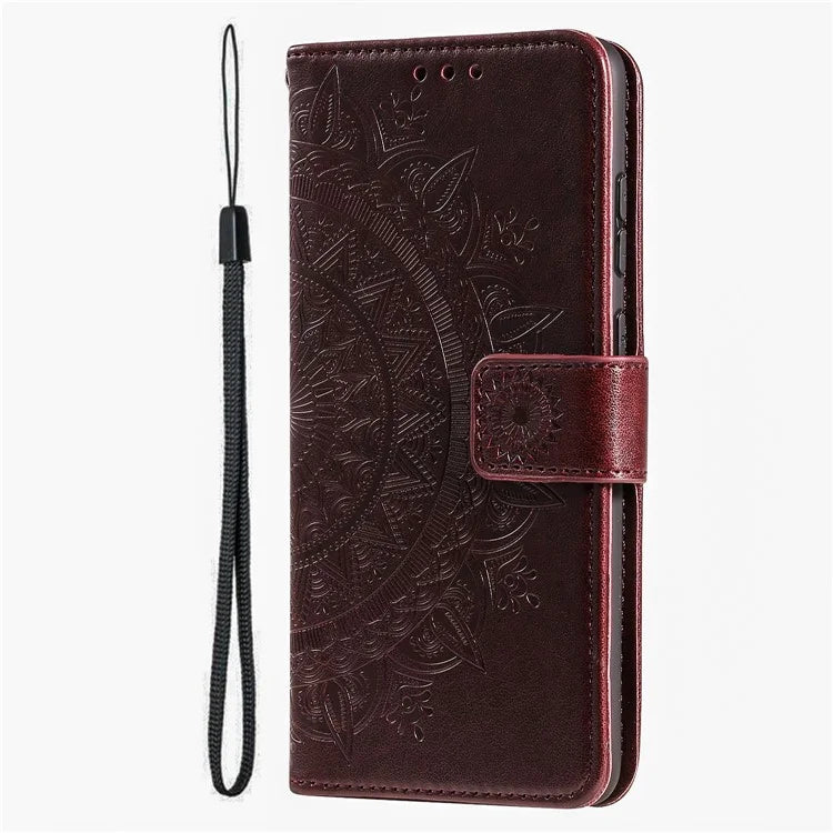 For iPhone 16 Plus Wallet Case Imprinted Totem PU Leather Stand Phone Cover