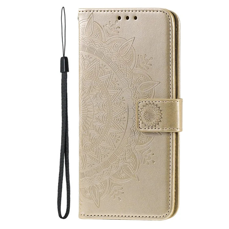 For iPhone 16 Plus Wallet Case Imprinted Totem PU Leather Stand Phone Cover