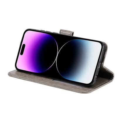 For iPhone 16 Plus Wallet Case Imprinted Totem PU Leather Stand Phone Cover