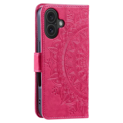 For iPhone 16 Plus Wallet Case Imprinted Totem PU Leather Stand Phone Cover