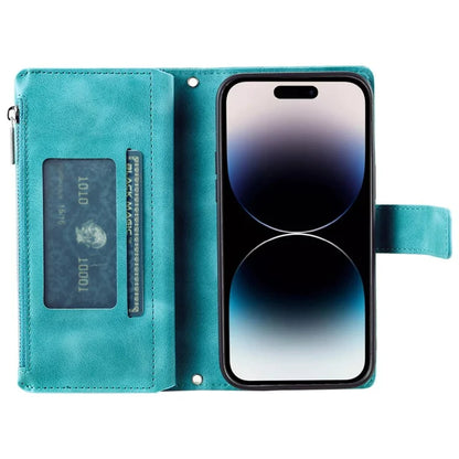 Style 006 For iPhone 16 Case PU Leather Wallet Phone Cover Mandala Flower Pattern
