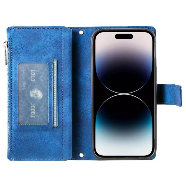 Style 006 For iPhone 16 Case PU Leather Wallet Phone Cover Mandala Flower Pattern