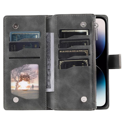 Style 006 For iPhone 16 Case PU Leather Wallet Phone Cover Mandala Flower Pattern