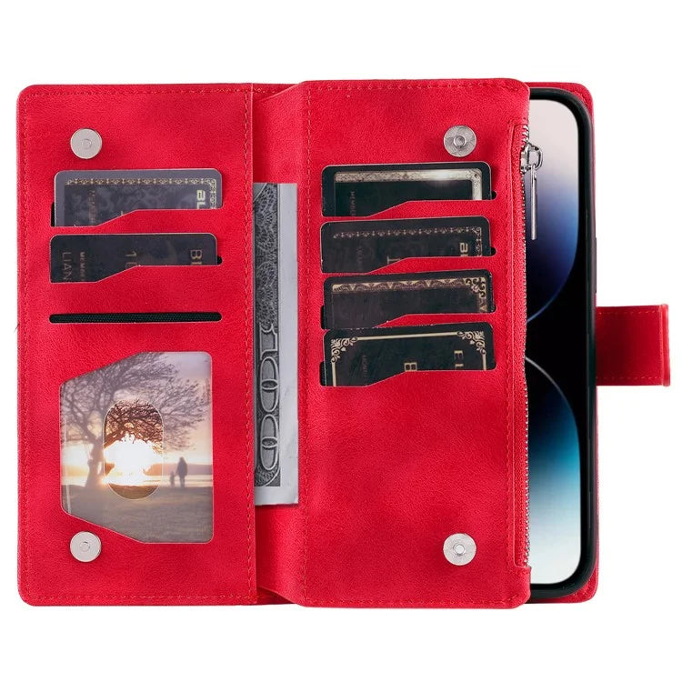 Style 006 For iPhone 16 Case PU Leather Wallet Phone Cover Mandala Flower Pattern