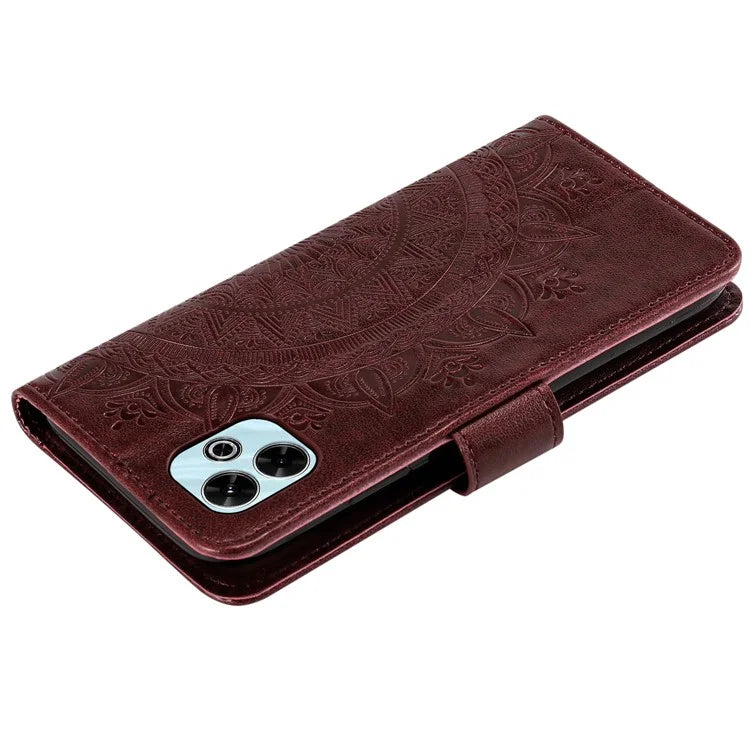 For Xiaomi Redmi 13 5G / 4G Phone Case Imprinted Totem PU Leather Wallet Cover with Stand