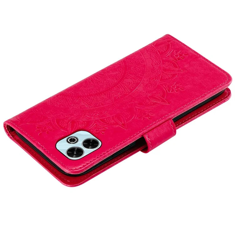 For Xiaomi Redmi 13 5G / 4G Phone Case Imprinted Totem PU Leather Wallet Cover with Stand