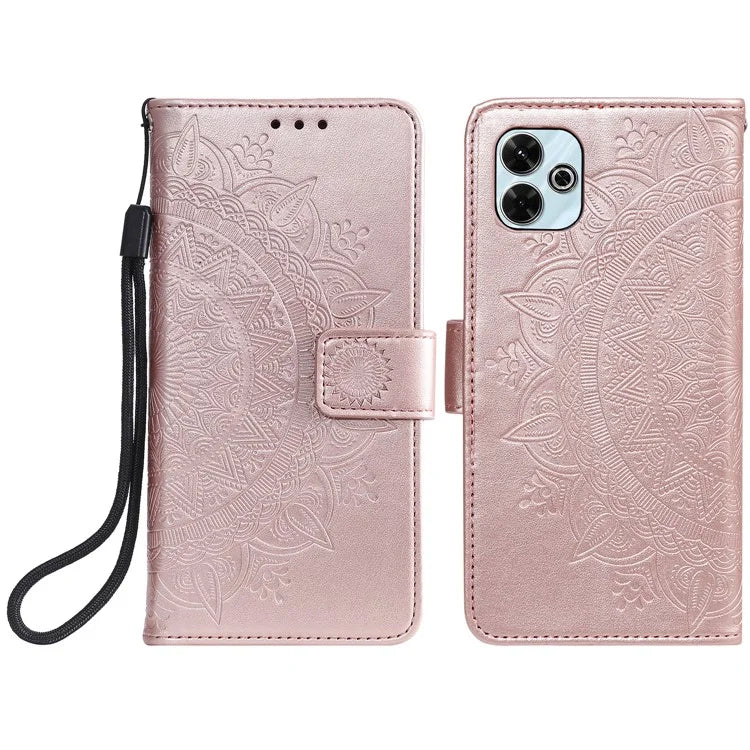 For Xiaomi Redmi 13 5G / 4G Phone Case Imprinted Totem PU Leather Wallet Cover with Stand